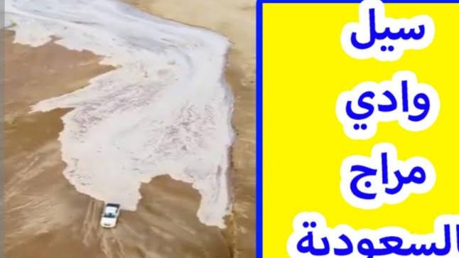 مشاهد في غاية الجمال لسيل وادي ميراج بالمملكة العربية السعودية